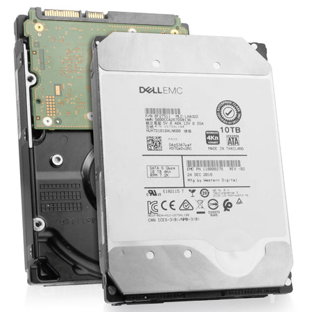 Dell/Western Digital Ultrastar DC HC510 HUH721010ALN600 0F27511 10TB 7.2K RPM SATA 6Gb/s 4Kn 3.5in Refurbished HDD, combine angled view
