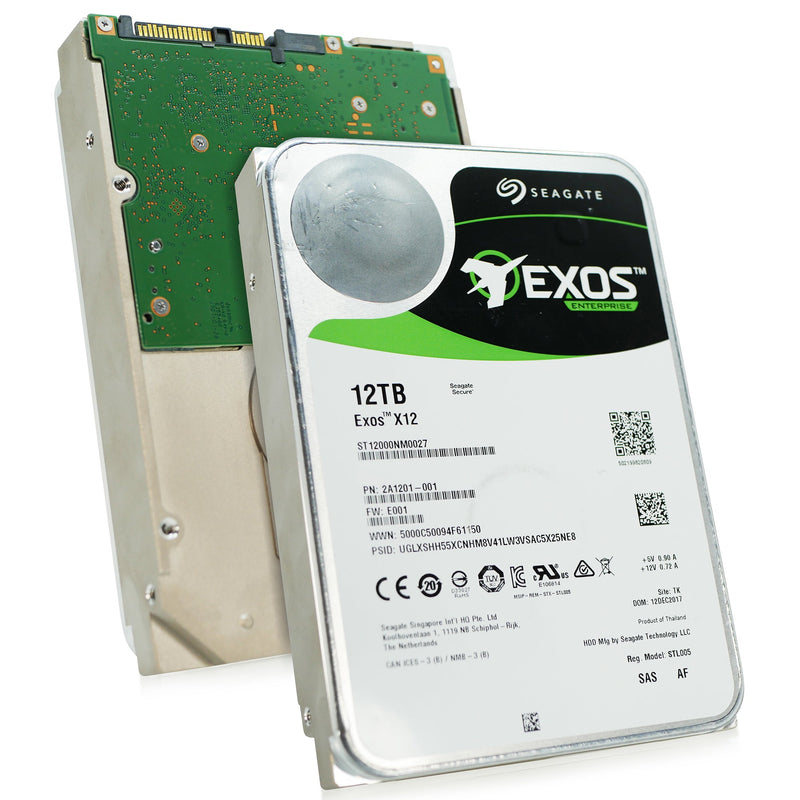 Seagate Exos X12 ST12000NM0027 12TB 7.2K RPM SAS 12Gb/s 512e/4Kn 256MB 3.5" FastFormat Hard Drive