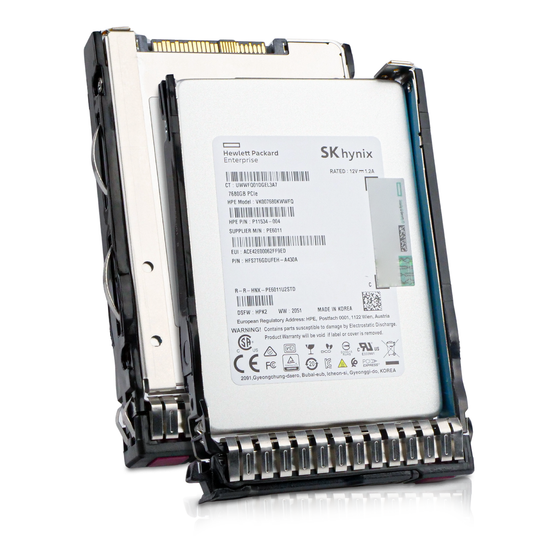 HP Generation 8 VK007680KWWFQ P11534-004 7.68TB PCIe Gen 3.0 x4 4GB/s  U.2 NVMe 2.5" SSD, Combine View