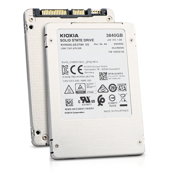 Kioxia KHK6XLSE3T84 3.84TB SATA 6Gb/s 2.5" SSD, Combine View