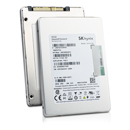 HP/SK Hynix PE6011 HFS7T6GDUFEH 7.68TB 1 DWPD PCIe Gen 3.0 x4 4GB/s 3D TLC U.2 NVMe 2.5in Refurbished SSD, 1 of 8