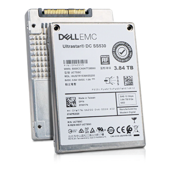 Dell/Western Digital Ultrastar DC SS530 WUSTR1538ASS200 0P40553 3.84TB SAS 12Gb/s 512e 2.5" SSD, Combine View