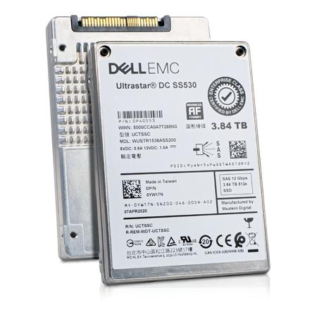 Dell/Western Digital Ultrastar DC SS530 WUSTR1538ASS200 0P40553 3.84TB SAS 12Gb/s 512e 2.5" SSD, Combine View
