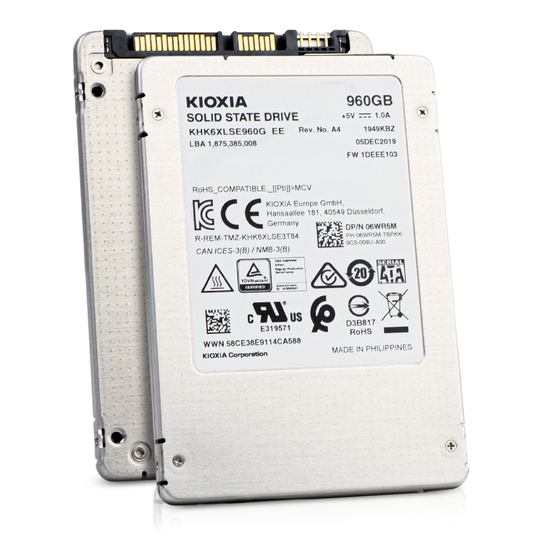 Dell/Kioxia HK6-R KHK6XLSE960G 960GB 1 DWPD SATA 6Gb/s 3D TLC 2.5in Refurbished SSD