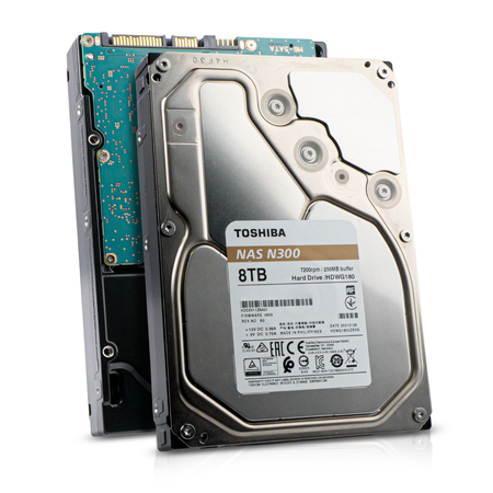 Toshiba N300 HDWG180 HDEXV11ZNA31 8TB 7.2K RPM SATA 6Gb/s 512e 256MB 3.5in Refurbished HDD