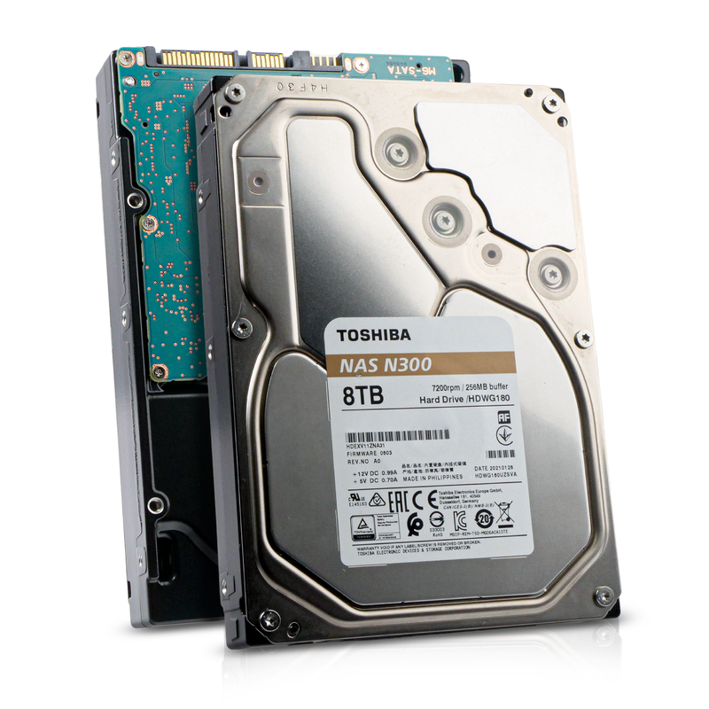 Toshiba N300 HDWG180 HDEXV11ZNA31 8TB 7.2K RPM SATA 6Gb/s 512e 256MB 3.5in Refurbished HDD