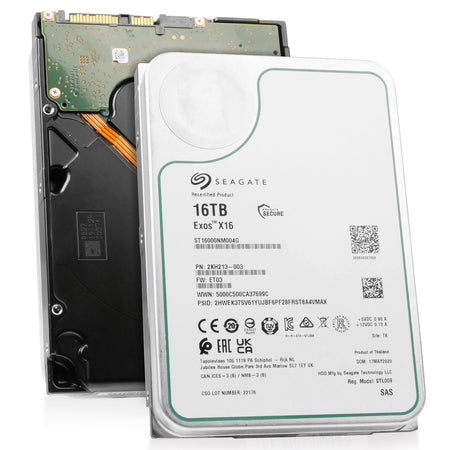 Seagate Exos X16 ST16000NM004G 16TB 7.2K RPM SAS 12Gb/s 512e 256MB 3.5in Recertified HDD