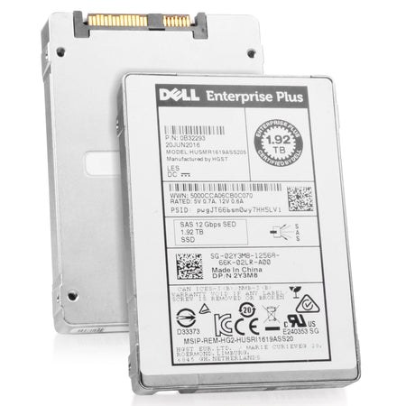 Dell/HGST Ultrastar SSD1600MR HUSMR1619ASS205 0B32293 1.92TB 1 DWPD SAS 12Gb/s MLC 2.5in Refurbished SSD