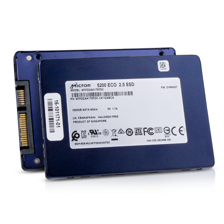 Micron 5200 ECO MTFDDAK1T9TDC 1.92TB 1 DWPD SATA 6Gb/s 3D TLC 2.5in Refurbished SSD