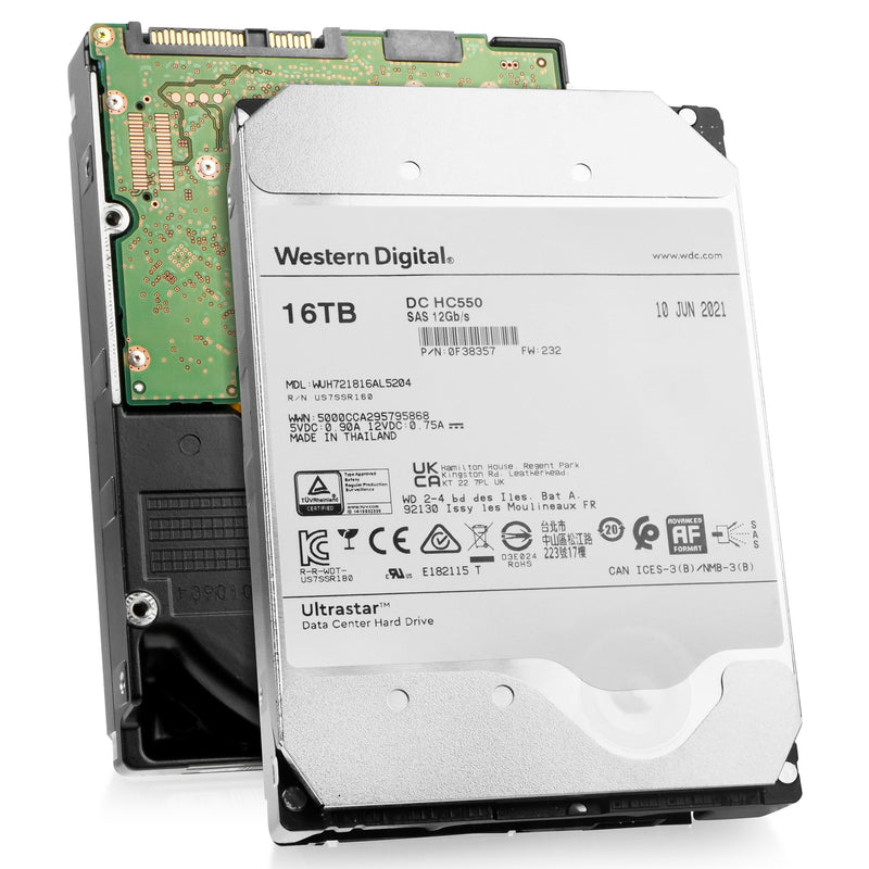 Western Digital Ultrastar DC HC550 WUH721816AL5204 0F38357 16TB 7.2K RPM SAS 12Gb/s 512e 3.5in Hard Drive, combine view