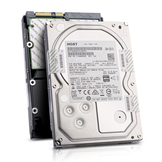 HGST/Dell Ultrastar 7K6000 HUS726040AL4215 0F22824 4TB 7.2K RPM SAS 12Gb/s 4Kn 128MB 3.5in Refurbished HDD