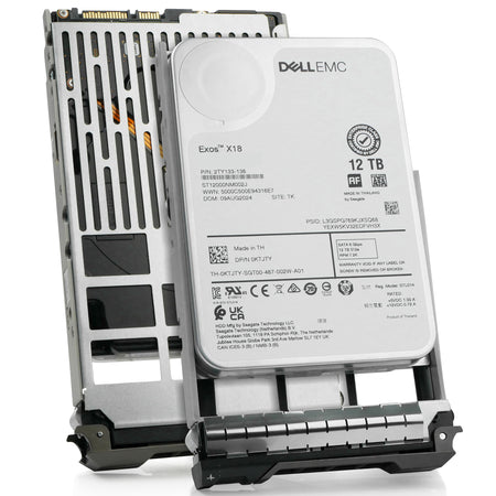 Dell G13 0KTJTY 12TB 7.2K RPM SATA 6Gb/s 512e 3.5in Hard Drive, combine angled view