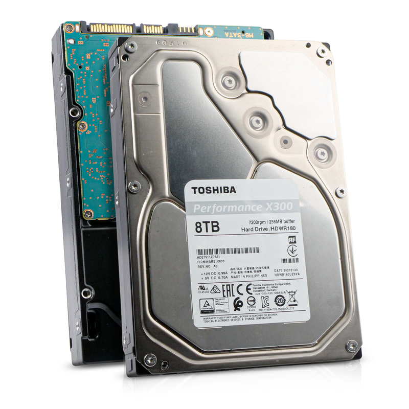 Toshiba X300 HDWR180 HDETV11ZPA31 8TB 7.2K RPM SATA 6Gb/s 512e 256MB 3.5in Refurbished HDD