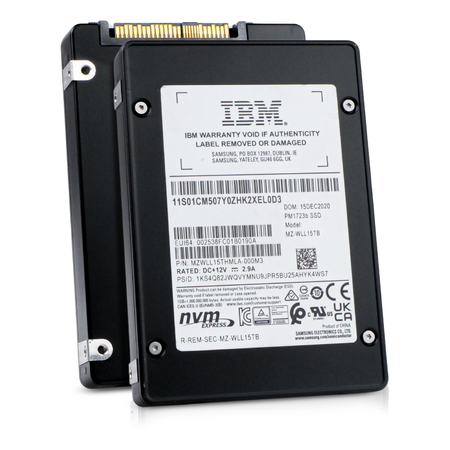 IBM/Samsung PM1723b MZWLL15THMLA 15.36TB 1 DWPD PCIe Gen3 x4 3D TLC U.2 NVMe 2.5in Refurbished SSD