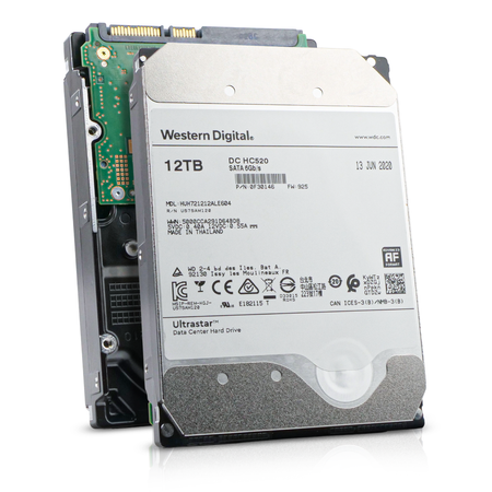 Western Digital Ultrastar DC HC520 HUH721212ALE604 0F30146 12TB 7.2K RPM SATA 6Gb/s 512e 256MB 3.5" SE HDD
