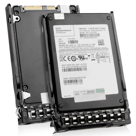 HP Generation 11 874431-003 AREA3840S5xnFTRI 3.84TB 1 DWPD SAS 12Gb/s 3D TLC V-NAND 2.5in Refurbished SSD, combine view