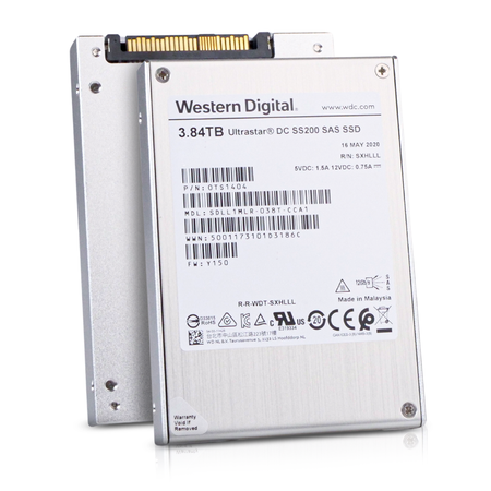 Western Digital Ultrastar DC SS200 SDLL1MLR-038T-CCA1 0TS1404 3.84TB 1 DWPD SAS 12Gb/s MLC Mixed-Use 2.5in SSD