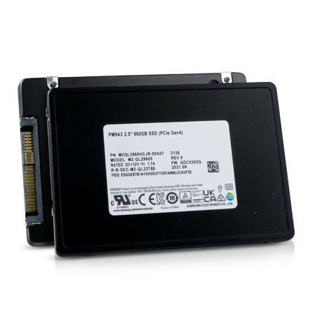 Samsung PM9A3 MZQL2960HCJR 960GB PCIe Gen 4.0 x4 8GB/s 1 DWPD U.2 2.5" Refurbished SSD