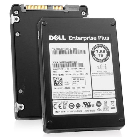 Dell/Samsung PM1633a MZILS7T6HMLS 7.68TB 1 DWPD SAS 12Gb/s 3D TLC 2.5in Refurbished SSD