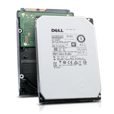 Dell/HGST Ultrastar He8 HUH728080AL5204 8TB 7.2K RPM SAS 12Gb/s 512e 128 MB 3.5in Refurbished HDD