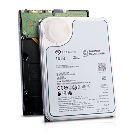 Seagate Exos ST14000NM002C 14TB 7.2K RPM SATA 6Gb/s 512e 256MB 3.5in Recertified HDD