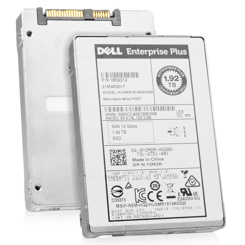 Dell/HGST Ultrastar DC SS200 HUSMR1619ASS200 0B32212 1.92TB 1 DWPD SAS 12Gb/s MLC 2.5in Refurbished SSD