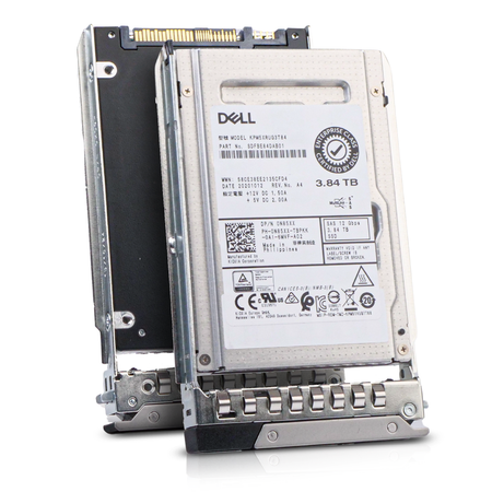 Dell G14 0N85XX 3.84TB 1 DWPD SAS 12Gb/s 3D TLC 2.5in Read Intensive SSD, combine angled view