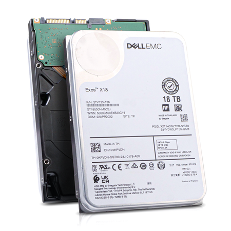 Dell/Seagate Exos X18 ST18000NM002J 18TB 7.2K RPM SATA 6Gb/s 512e PowerEdge Certified 3.5in Hard Drive