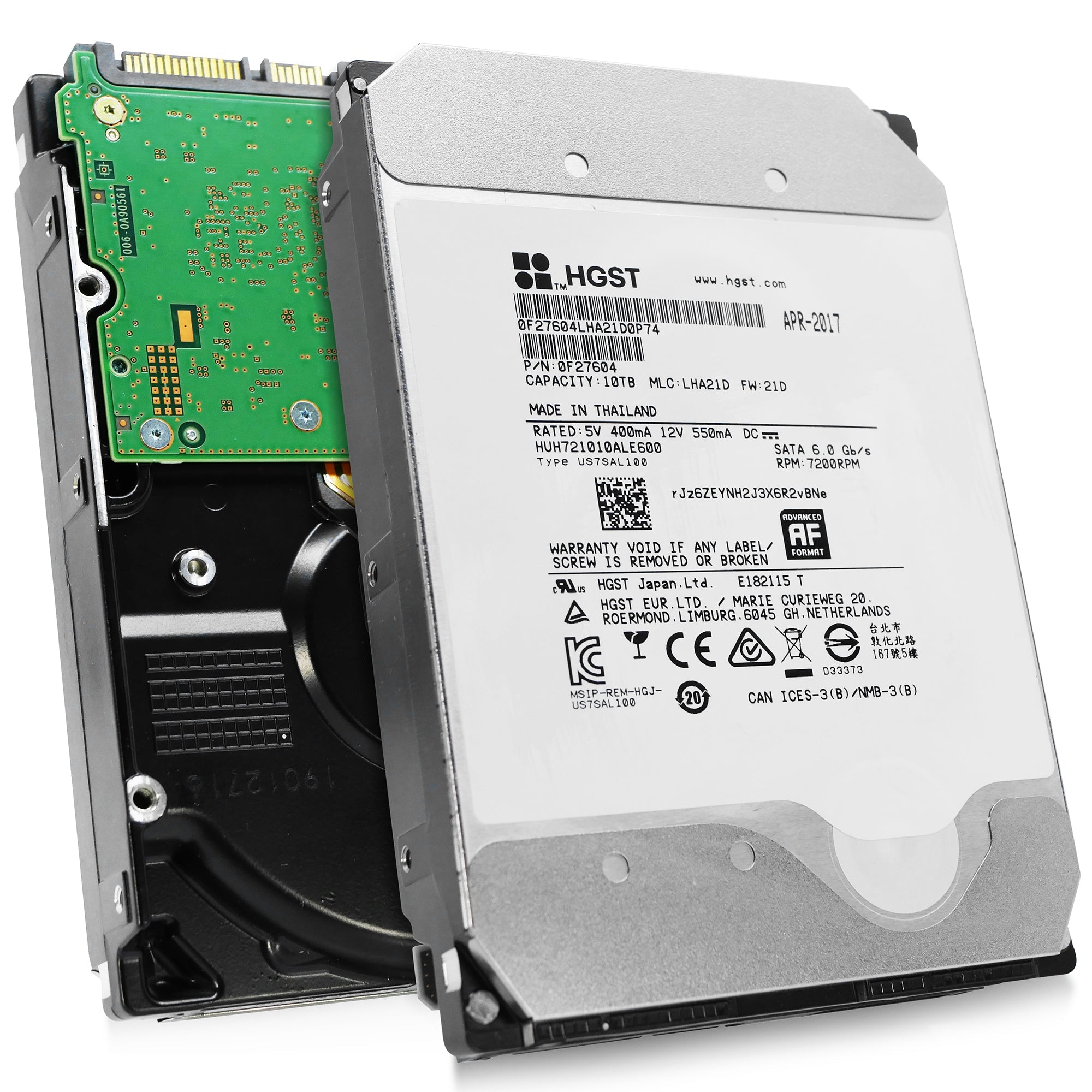 Disque Dur HGST Ultrastar He10 10TB - SATA 6 Gb/s, 7200 Rpm, 256 Mo Cache, 3,5", Certifié Reconditionné