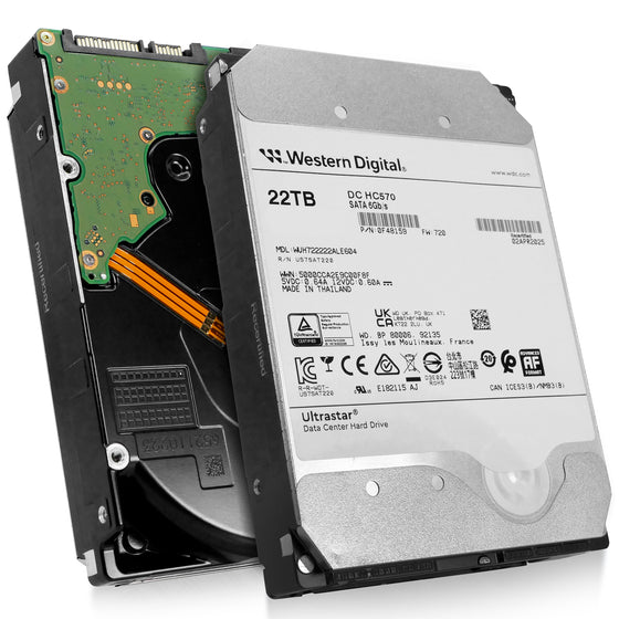 Western Digital Ultrastar DC HC570 WUH722222ALE604 0F48159 22TB 7.2K RPM SATA 6Gb/s 512e 3.5in Recertified Hard Drive