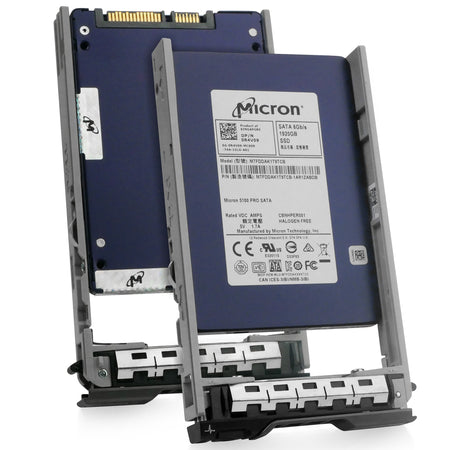 Dell G13 0R4V09 1.92TB SATA 6Gb/s 3D TLC 2.5in Solid State Drive, combine angled view