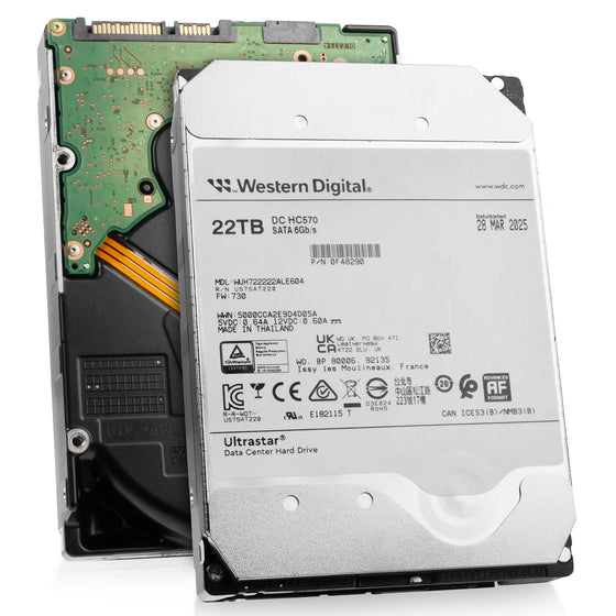 Western Digital Ultrastar DC HC570 WUH722222ALE604 0F48290 22TB 7.2K RPM SATA 6Gb/s 512e 3.5in Recertified Hard Drive, combine view