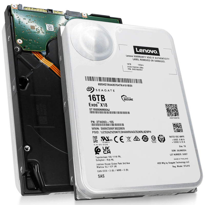 Seagate/Lenovo Exos X18 ST16000NM004J SHD7A84367 16TB 7.2K RPM SAS 12Gb/s 512e 3.5in Hard Drive