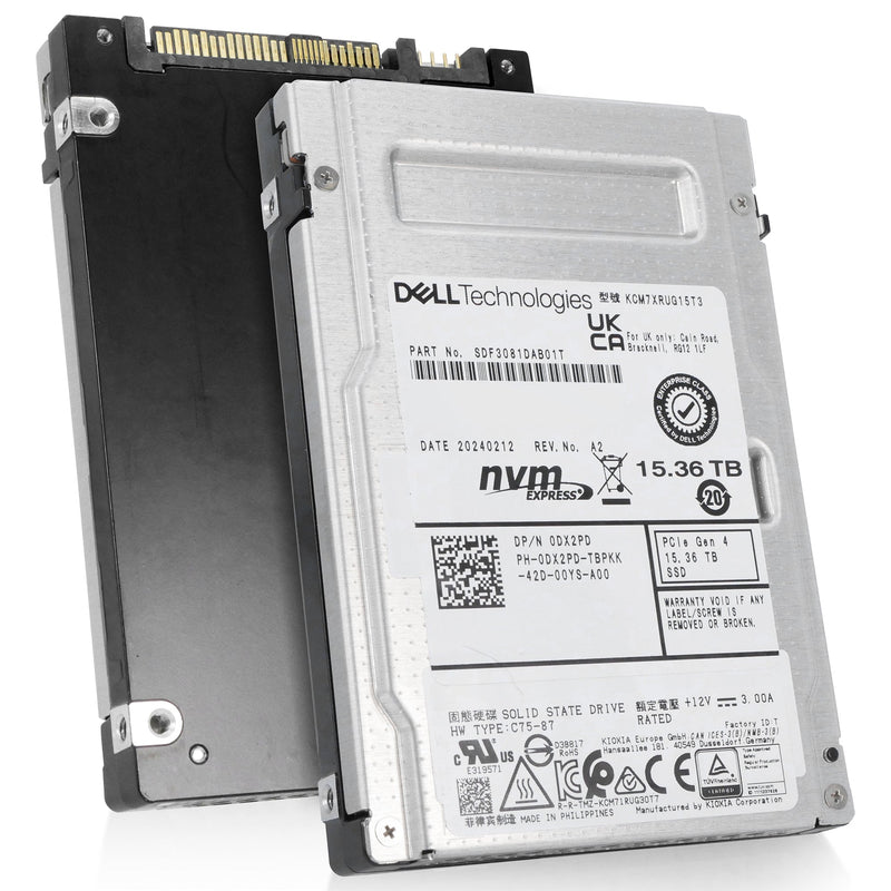 Dell/Kioxia CM7-R KCM7XRUG15T3 15.36TB 1 DWPD PCIe Gen 4.0 x4 8GB/s U.2 NVMe 2.5in Refurbished SSD