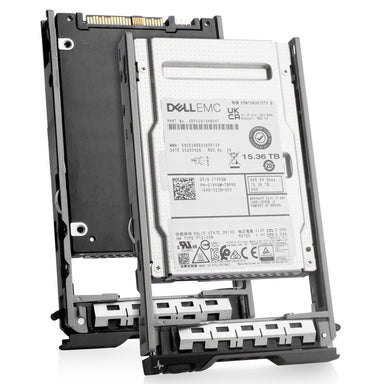 Dell G11/12/13 019VGM 15.36TB 1 DWPD SAS-4 24Gb/s 3D TLC 2.5in Enterprise Solid State Drive, combine angled view