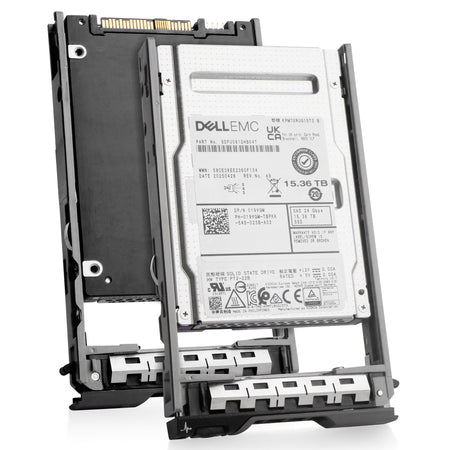 Dell G11/12/13 019VGM 15.36TB 1 DWPD SAS-4 24Gb/s 3D TLC 2.5in Enterprise Solid State Drive, combine angled view