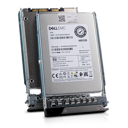 Dell EMC HFS480G3H2X069N 480GB SATA 6Gb/s 2.5" Enterprise SSD, Combine tray view