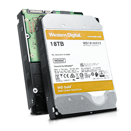 Western Digital Gold WD181KRYZ 01AGBB0 18TB 7.2K RPM SATA 6Gb/s 512e Enterprise 3.5in Refurbished HDD