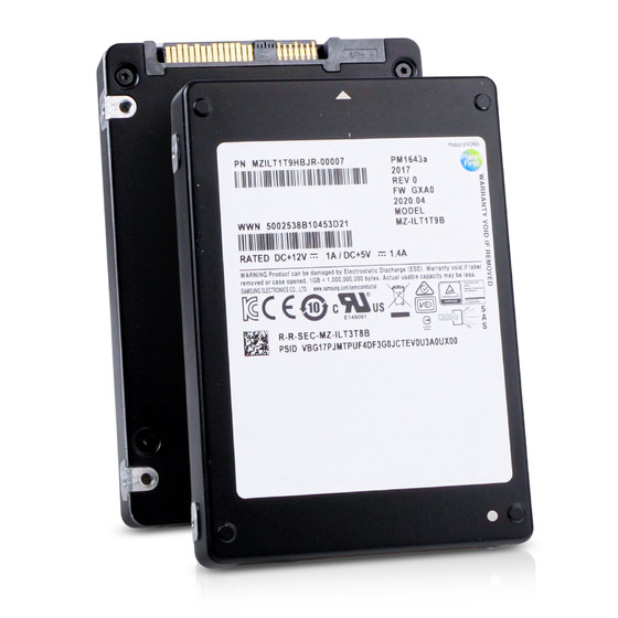 Samsung PM1643a MZILT1T9HBJR-00007 1.92TB SAS 12Gb/s 2.5" Enterprise SSD, Combine view
