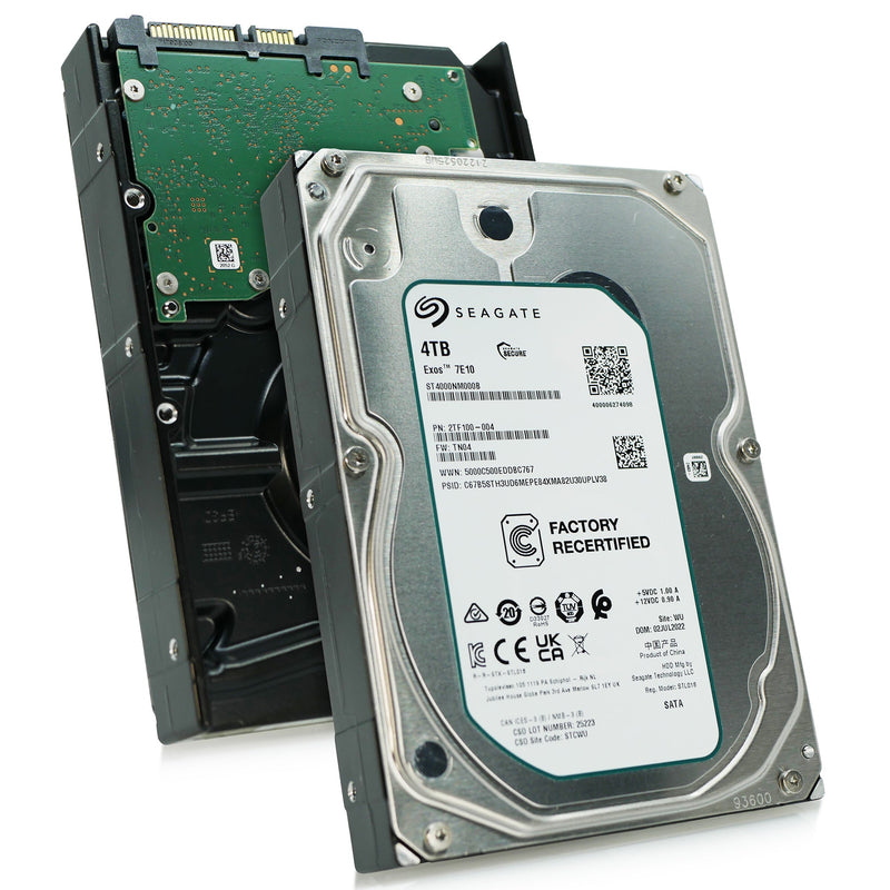 Seagate Exos 7E10 ST4000NM000B 4TB 7.2K RPM SATA 6Gb/s 512n 3.5in Recertified Hard Drive