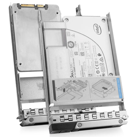 Dell G14 055J8H 1.92TB 3 DWPD SATA 6Gb/s 3D TLC Hybrid 3.5in Refurbished SSD, combine angled view