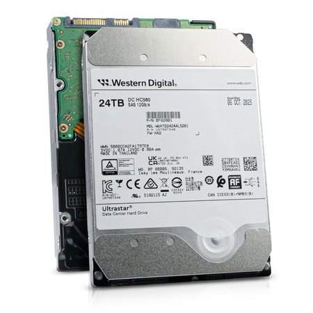 Western Digital Ultrastar DC HC580 WUH722424AL5201 0F62801 24TB 7.2K RPM SAS 12Gb/s 512e 512MB 3.5in Recertified HDD