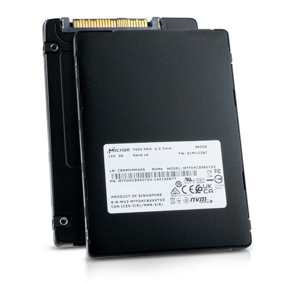 Micron 7400 PRO MTFDKCB960TDZ 960GB U.3 PCIe Gen4 x4 NVMe 2.5" SSD, Combine View