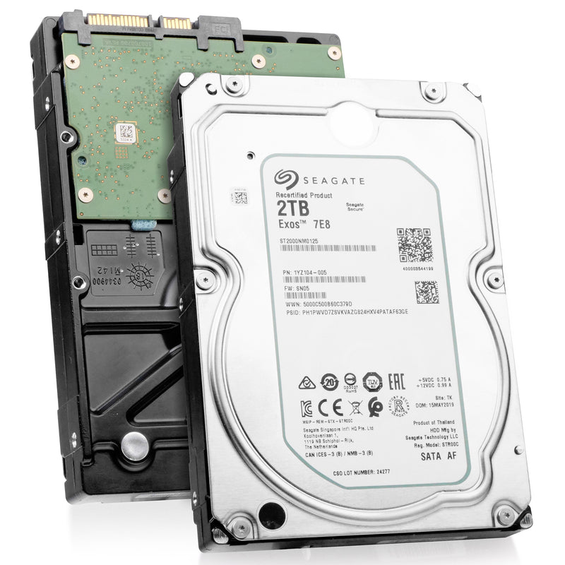 Seagate Exos 7E8 ST2000NM0125 2TB 7.2K RPM SATA 6Gb/s 512e 128MB 3.5" Manufacturer Recertified HDD
