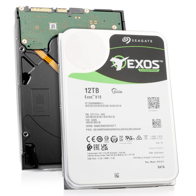 Seagate Exos X18 ST12000NM001J 12TB 7.2K RPM SATA 6Gb/s 512e 256MB 3.5in HDD