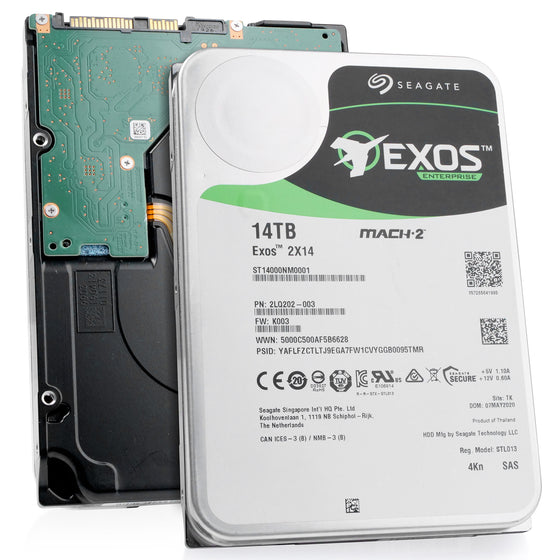 Seagate Exos 2X14 ST14000NM0001 14TB 7.2K RPM SAS 12Gb/s 4Kn MACH.2 3.5in Hard Drive