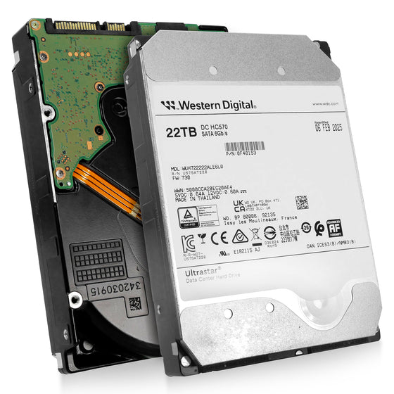 Western Digital Ultrastar DC HC HC570 WUH722222ALE6L0 0F48153 22TB 7.2K RPM SATA 6Gb/s 512e 3.5in Recertified Hard Drive