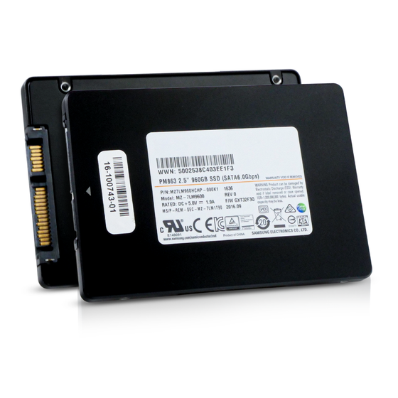 Samsung PM863 MZ7LM960HCHP 960GB SATA 6Gb/s 0.8 DWPD 2.5" Refurbished SSD