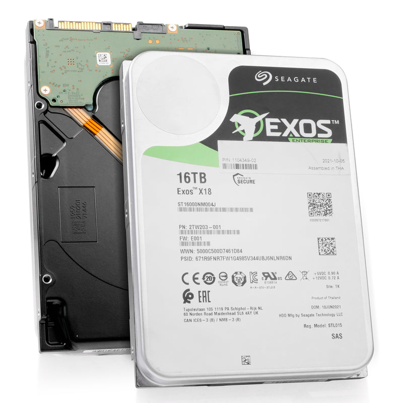 Seagate Exos X18 ST16000NM004J 16TB 7.2K RPM SAS 12Gb/s 3.5in Refurbished HDD