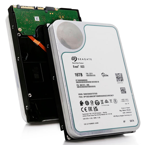 Seagate Exos X22 ST16000NM000E 16TB 7.2K RPM SATA 6Gb/s 512e FastFormat 3.5in Refurbished HDD